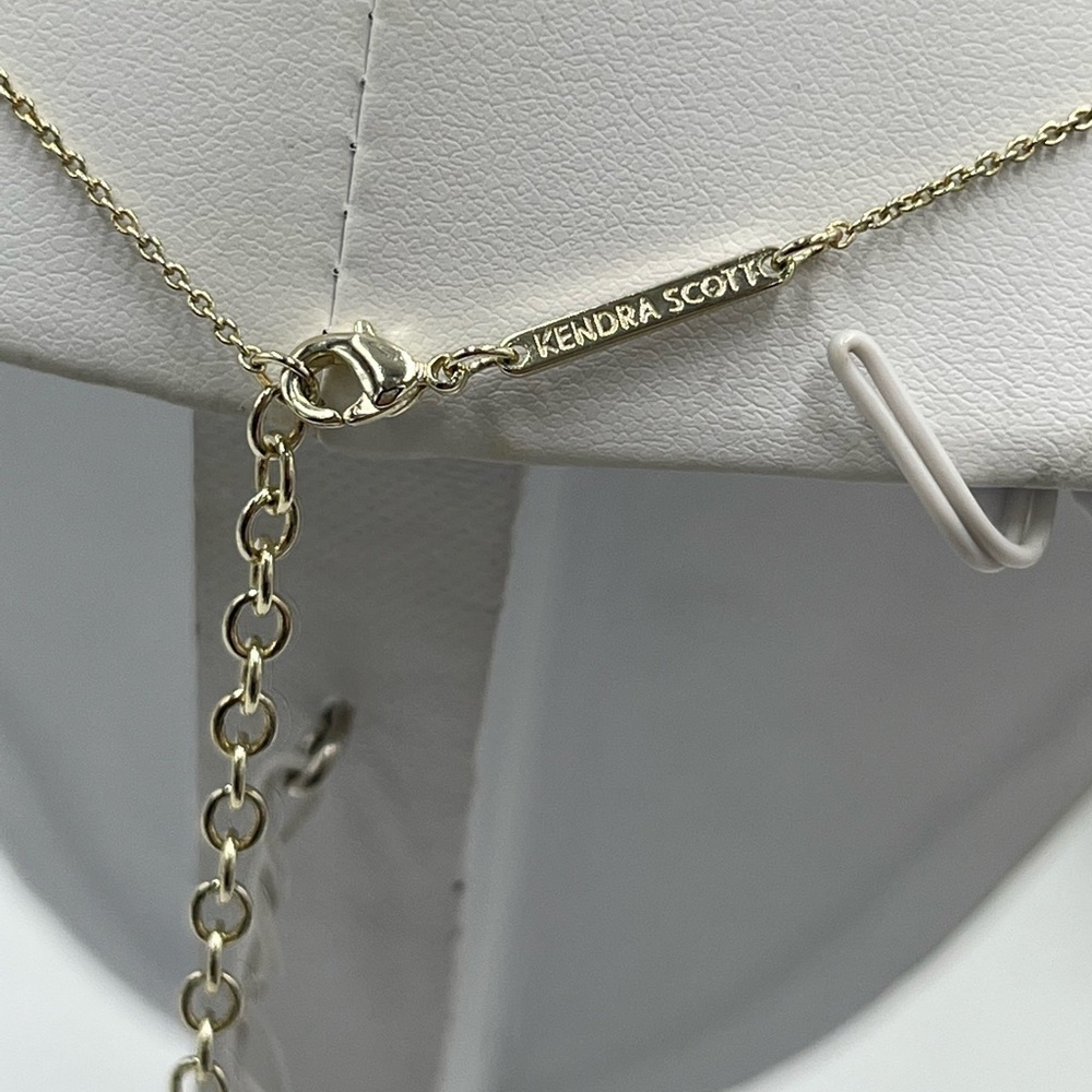Kendra Scott Gold Plated Anissa Bar Pendant‎ Cubic Zirconia Regal Necklace - Picture 6 of 13